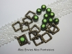 30 pièces : 10 perles magique vert + 10 cadres à perle bronze + 10 clous a oeil bronze 30mm 