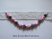1 base bracelet / collier perles etoiles violet rose 