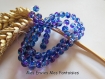 60 perles environ : 1 enfilade perles en verre 6mm tachetées bleu / violet 