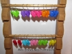 10 kits boucles d'oreille feuilles acryliques / crochets argenté 
