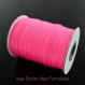 10 mètres : cordon polyester ciré 1mm rose fluo 