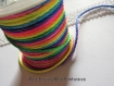 Au mètre : cordon polyester 2mm dégradé multicolore 