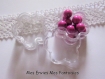 6 petites boite à perles fleur : 3.1cm x 1.8cm transparent 