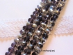 1 fil : environ 70 perles en verre facette bouliers 8 x 6mm électroptate bicolore argenté / violet 