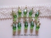 10 breloques / pendentifs ange / fee perles en verre cristal à facette perle goutte, perles ailes en métal argenté vert 