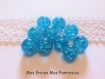 10 perles en verre craquelées ronde 10mm couleur turquoise 