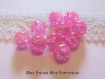 10 perles en verre craquelées ronde 10mm couleur rose 