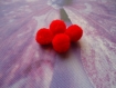 Lot de 10 pompons rouges 15 mm pour création de bijoux 
