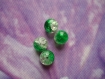 Perle en verre craquelé verte/transparente 10 mm en lot de 10 