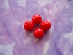Perles d'entretoises acryliques rouges 12 mm par lot de 4 
