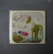 Carte "la licorne et sa beauté légendaire ", 10x10cm, dépliée 10x20cm 