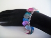 Trés beau bracelet multicolore sequin nacre véritable 