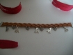 Bracelet marron cuir tressé avec pendants 