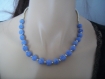Trés beau collier avec perle de lave bleu 