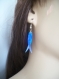 Trés jolie boucle d'oreille bleu 