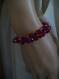 Bracelet rouge avec strass bleu 