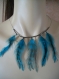 Joli collier avec ses plumes bleu 