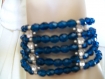 Bracelet en cristal de swarovski bleu à facette 