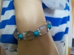 Bracelet + boucle d'oreille en verre bleu