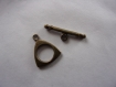 5 fermoirs toggle triangle couleur bronze 19x16mm 