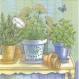 Serviette en papier 'des plantes aromatiques dans des pots sympathiques...' 