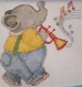 Grille point de croix : "petit eléphant & sa trompette" 