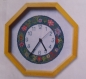 Grille point de croix : contour d'horloge fleuri 