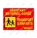 Plaque magnétique assistant maternel transport d'enfants 
