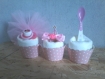 Lot de 3 cupcakes naissance thème princesse babyshower 