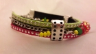 Joli bracelet cuir/suédine/chaîne/perles aux couleurs de noël 
