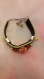 Joli bracelet cuir/suédine/chaîne/perles aux couleurs de noël 