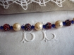 Bracelet souple perles blanches et perles strassées multicolores 