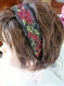 Serre-tête vintage avec ruban fleurs brodées 