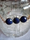 Collier ras du cou lapis lazuli en plaqué or 