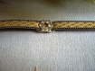 Bracelet cuir ivoire fermeture magnétique strassée 