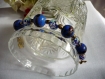 Bracelet vieil or , perles lampwork et perles céramique 
