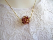 Collier plaqué or boule strass 
