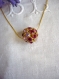 Collier plaqué or boule strass 