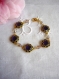 Bracelet métal doré et cabochons violets 