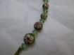 Collier perles chinoises cloisonnées et perles en cristal de swarovski 