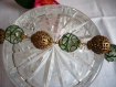 Bracelet perles de verre et perles filigranées 