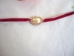 Bracelet velours et perle nacrée strassée 