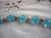Collier bleu mi-long perles cristal 