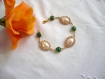 Bracelet perles ovales nacrées strassées 