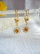 Boucles d'oreilles dorées en cristal swarovski 