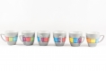 Lot de 6 tasses à café 10 cl en porcelaine peint à la main couleurs gris et multicolore 