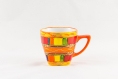 Tasse à café 20 cl en porcelaine peint à la main couleur orangé 