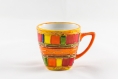 Tasse à café 10 cl en porcelaine peint à la main couleur orangé 