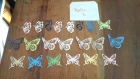 Lot de 21decoupes papillons multicolore 