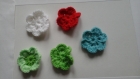 Lot 5 appliques fleurs au crochet 